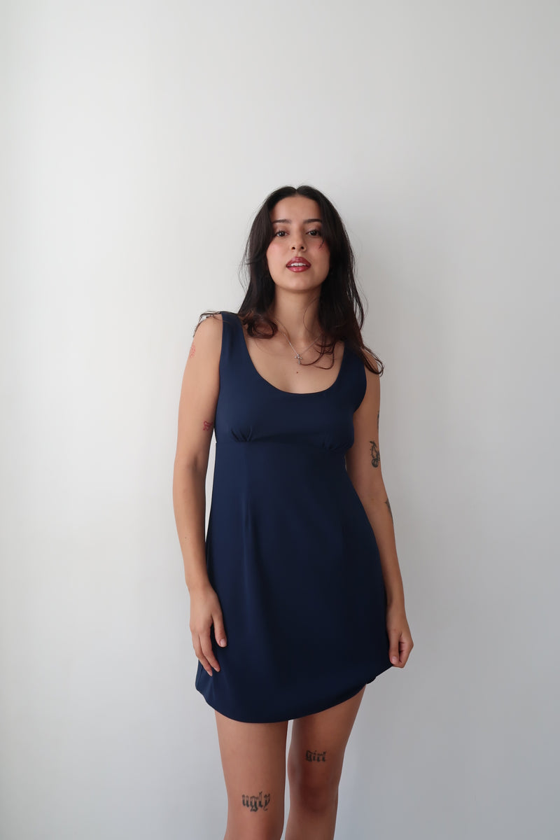 Audire Waist tuck dress(Navy) 【予約受付中】 - fin-all.net