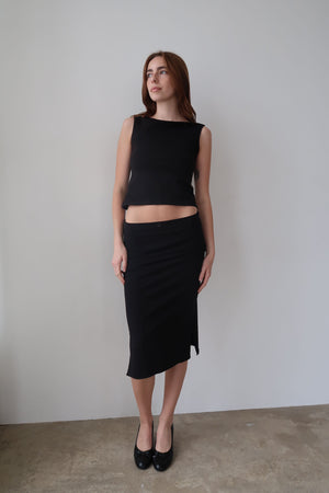 Black Demi Midi Skirt
